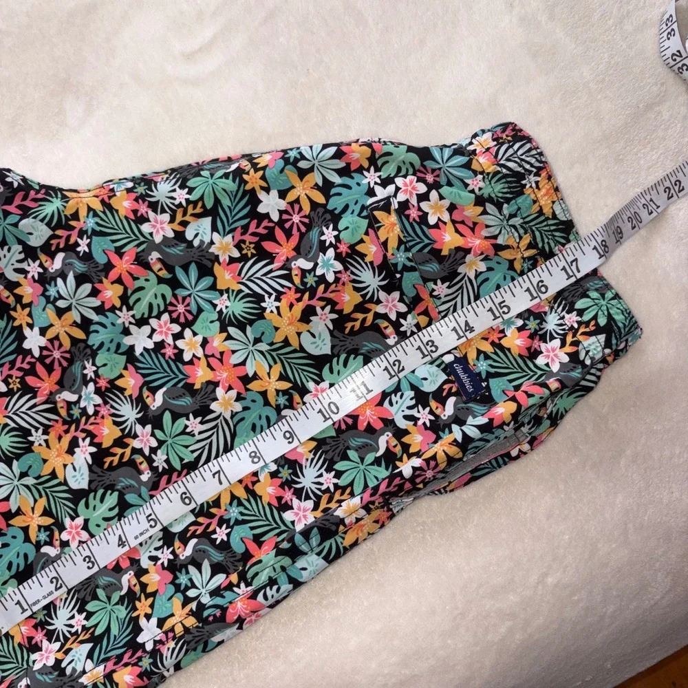 CHUBBIES Swim Trunks Mens L Black Floral Toucan The Bloomerangs 7